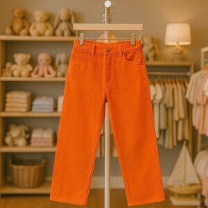 Stella McCartney Bright Orange Straight‎ Leg Jeans Summer Travel Girl's 14